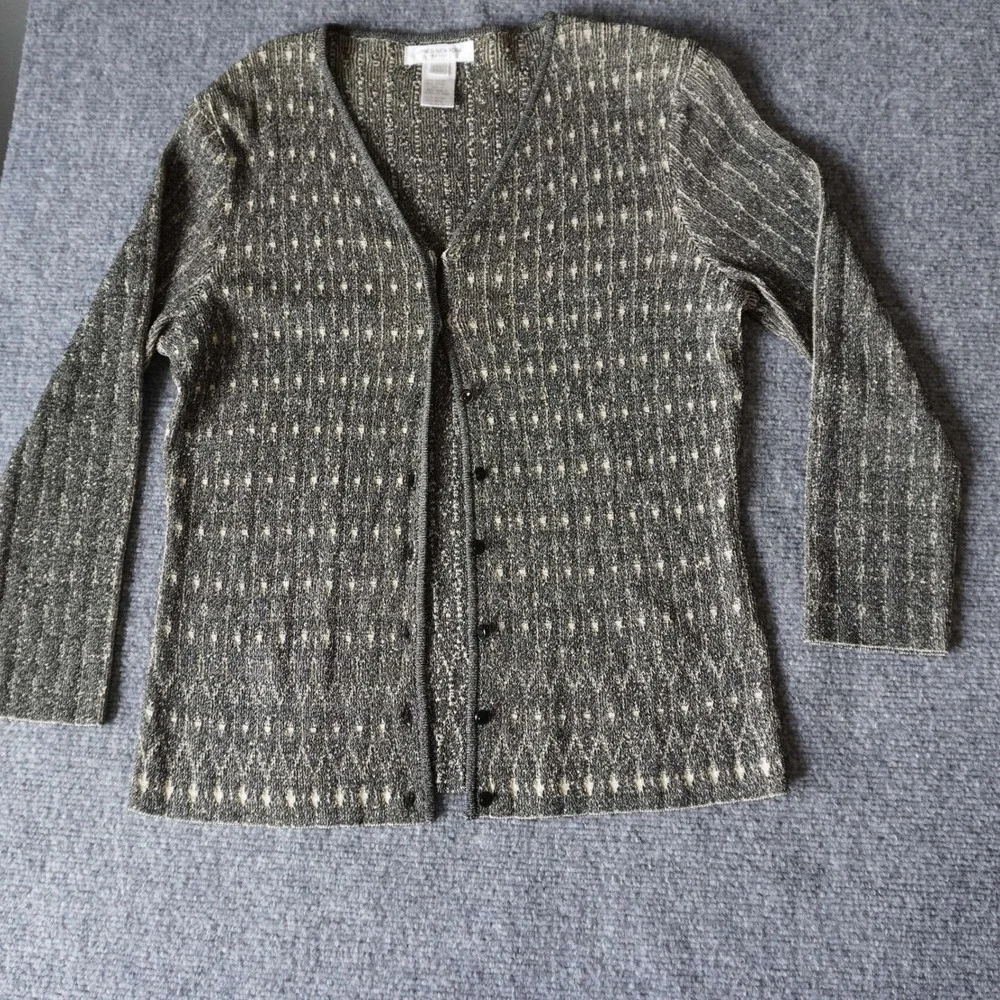 Jones New York Petite Cardigan & Tank Top‎ Set Gray Sleeveless Knit PS
